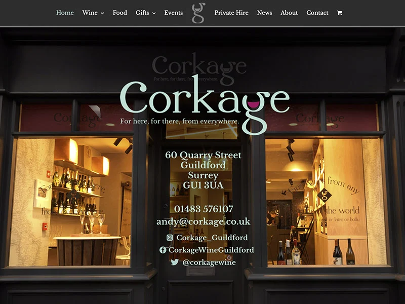 Wine Bar Guildford Website
